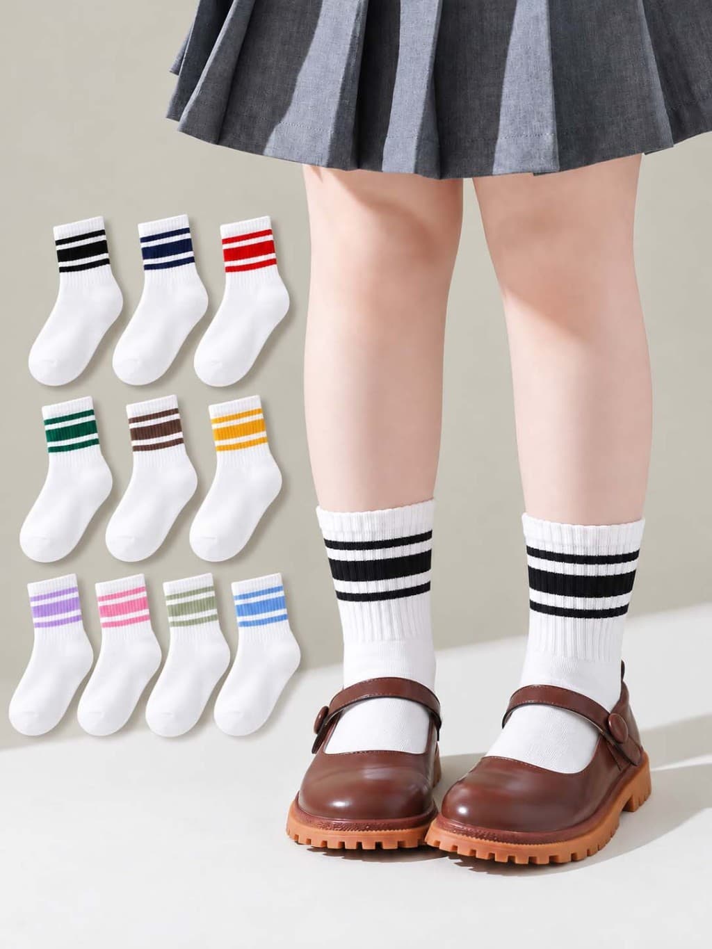Set 5 đôi tất cao cổ thu đông cho bé  BabyloveGO tất trẻ em họa tiết đáng yêu cho bé 2-12 tuổi