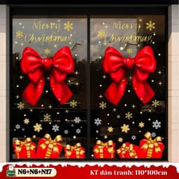 Mẫu 2027 Decal dán kính chủ đề NOEL - TẾT hít tĩnh điện không keo 2 mặt, dễ dán – Trang trí nhà, cửa hàng 5