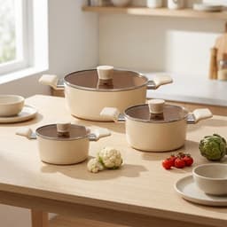 Bộ Nồi Chống Dính Ceramic Elmich Daily Mocha EL5248MC01 Chống Dính CeraTitan Siêu Bền Bỉ - Chính Hãng - JoyMall 2