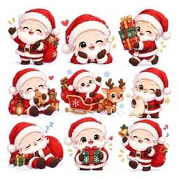 Set 20-50-100 Thẻ Cài Kẹo Mút Noel In 2 Mặt Đa Dạng Hình Đáng Yêu 8