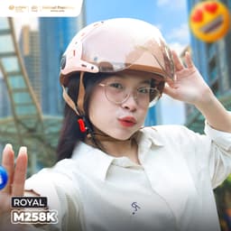 [NHÀ SẢN XUẤT] Mũ Bảo Hiểm 1/2 Nữa Đầu Royal M258 Kính Trà, M258K Nón Bảo Hiểm Sơn Thời Trang Nam Nữ 2
