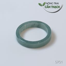 [Nông Trại Cẩm Thạch] Nhẫn Ngọc Cẩm Thạch Phỉ Thúy Lam Ngọc Bản Vuông Ngọc Tự Nhiên Type A kèm kiểm định 8