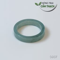 [Nông Trại Cẩm Thạch] Nhẫn Ngọc Cẩm Thạch Phỉ Thúy Lam Ngọc Bản Vuông Ngọc Tự Nhiên Type A kèm kiểm định 4