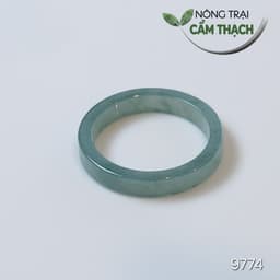[Nông Trại Cẩm Thạch] Nhẫn Ngọc Cẩm Thạch Phỉ Thúy Lam Ngọc Bản Vuông Ngọc Tự Nhiên Type A kèm kiểm định 7