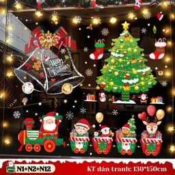Decal NOEL - TẾT 2027 Dán Cửa Kính Trong Suốt –Tranh Tĩnh Điện Không Keo 4