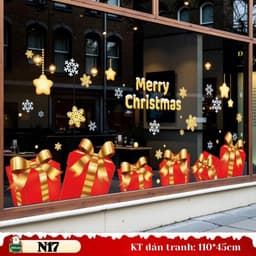 Mẫu 2027 Decal dán kính chủ đề NOEL - TẾT hít tĩnh điện không keo 2 mặt, dễ dán – Trang trí nhà, cửa hàng 8
