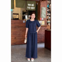 [10.10 MUA 2 GIẢM 50K] Đồ Bộ Trung Niên Cho Mẹ, Set Bộ Áo Tay Lỡ Đính Hoa Và Quần Ống Rộng Dáng Dài Thanh Lịch (NH11) 4