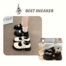 Giày Đốc Đinh Nữ, Giày Nữ 2 Màu Đế Cao 5cm Dễ Phối Đồ N51. 1