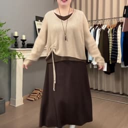 (47-90 KG) ÁO DỌC DUNE, CHẤT THUN LEN GÂN CO GIÃN, FORM SUÔNG RỘNG, LAYER, GỌN EO 6