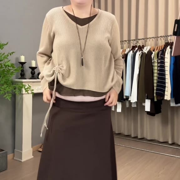 (47-90 KG) ÁO DỌC DUNE, CHẤT THUN LEN GÂN CO GIÃN, FORM SUÔNG RỘNG, LAYER, GỌN EO