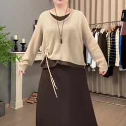 (47-90 KG) ÁO DỌC DUNE, CHẤT THUN LEN GÂN CO GIÃN, FORM SUÔNG RỘNG, LAYER, GỌN EO 5