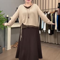 (47-90 KG) ÁO DỌC DUNE, CHẤT THUN LEN GÂN CO GIÃN, FORM SUÔNG RỘNG, LAYER, GỌN EO 7