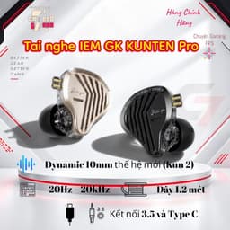 Tai nghe IEM nhét tai GK Kunten Pro | Gaming IEM HiFi | Driver KUN 2 10mm | Jack 3.5mm , Type-C - Hàng Chính Hãng 1