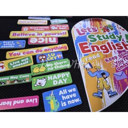 Tranh dán tường trang trí tường tiếng Anh cho bé Let's Study English kèm câu động viên fomex dán nổi (TA102) 5