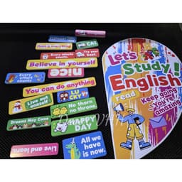 Tranh dán tường trang trí tường tiếng Anh cho bé Let's Study English kèm câu động viên fomex dán nổi (TA102) 4