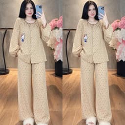 sét nữ ,sét tay dài ,sét thu đông nữ ,sét tay dài quần suông ĐŨI VÂN MÂY THÊU MÈO THUN BIGSIZE 45-85KG 3