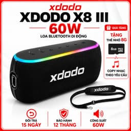 Loa Bluetooth XDODO X8 III 60W + dây+Thẻ SD – Bass Mạnh, Bluetooth 5.3, Chống Nước IPX7 1