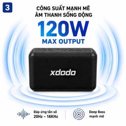 Loa Bluetooth XDODO X8 Pro 120W Công Suất Lớn, Bass Mạnh, Chống Nước IPX5, Kèm 2 Micro Không Dây Karaoke, Pin 8 Giờ 6