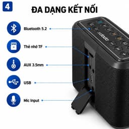 Loa Bluetooth XDODO X8 Pro 120W Công Suất Lớn, Bass Mạnh, Chống Nước IPX5, Kèm 2 Micro Không Dây Karaoke, Pin 8 Giờ 7