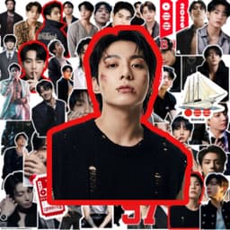 (Kém quá tặng) Set 55 hình dán trang trí JungKook cute 2026 (giao ngẫu nhiên) 2