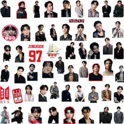 (Kém quá tặng) Set 55 hình dán trang trí JungKook cute 2026 (giao ngẫu nhiên) 5