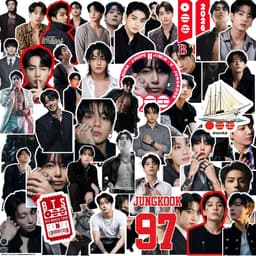 (Kém quá tặng) Set 55 hình dán trang trí JungKook cute 2026 (giao ngẫu nhiên) 4