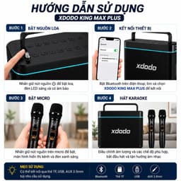 Loa Bluetooth XDODO King Max Plus Công Suất 200W Kèm 2 Micro Không Dây, Loa Karaoke Di Động Bass Mạnh, Bluetooth 5.3, Pi 7