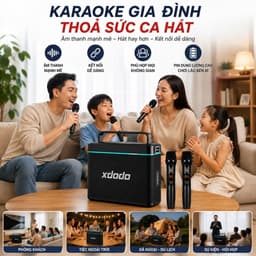 Loa Bluetooth XDODO King Max Plus Công Suất 200W Kèm 2 Micro Không Dây, Loa Karaoke Di Động Bass Mạnh, Bluetooth 5.3, Pi 4