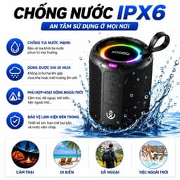 Loa Bluetooth XDODO 3 KINGDOMS 40W Siêu Trầm, Bluetooth 5.3, Pin 4400mAh, Chống Nước IPX6, Đèn LED RGB, Ghép Đôi TWS 4