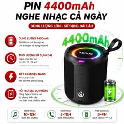 Loa Bluetooth XDODO 3 KINGDOMS 40W Siêu Trầm, Bluetooth 5.3, Pin 4400mAh, Chống Nước IPX6, Đèn LED RGB, Ghép Đôi TWS 7