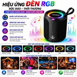 Loa Bluetooth XDODO 3 KINGDOMS 40W Siêu Trầm, Bluetooth 5.3, Pin 4400mAh, Chống Nước IPX6, Đèn LED RGB, Ghép Đôi TWS 2