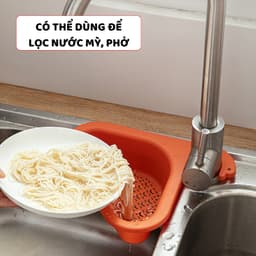 Khay Lọc Rác Gắn Bồn Rửa Bát Thiên Nga Nhựa/ Thép và Giỏ Treo Dụng Cụ Vệ Sinh Nhựa 5