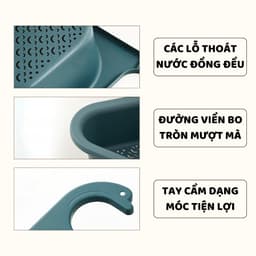 Khay Lọc Rác Gắn Bồn Rửa Bát Thiên Nga Nhựa/ Thép và Giỏ Treo Dụng Cụ Vệ Sinh Nhựa 6