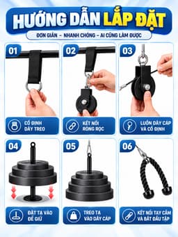 Bộ Dây Cáp Ròng Rọc Tập Gym Tại Nhà 4