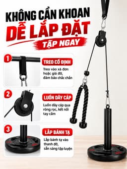 Bộ Dây Cáp Ròng Rọc Tập Gym Tại Nhà 5