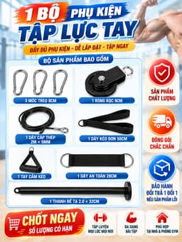 Bộ Dây Cáp Ròng Rọc Tập Gym Tại Nhà 6