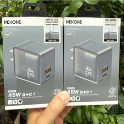 Cốc, Củ sạc nhanh 45W Wekome WP-U103 2 cổng (A+C) và 35W Wekome WP-U105/ 20W Remax RP-U120 6