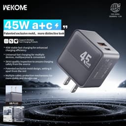Cốc, Củ sạc nhanh 45W Wekome WP-U103 2 cổng (A+C) và 35W Wekome WP-U105/ 20W Remax RP-U120 4