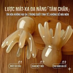 Massage da đầu hình bạch tuộc bằng nhựa giả đá và Cây Massage Đầu Bạch Tuộc 22cm. LMS 6