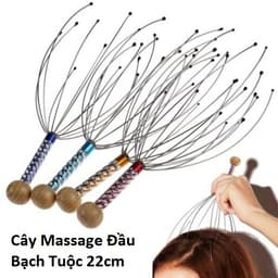 Massage da đầu hình bạch tuộc bằng nhựa giả đá và Cây Massage Đầu Bạch Tuộc 22cm. LMS 8