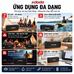 Loa Bluetooth XDODO WAKE 1983 Công Suất 50W, Chống Nước IPX7, Bluetooth 5.0, Bass Mạnh, Pin 10H, Kết Nối TWS 2 Loa 7