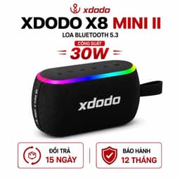 Loa Bluetooth XDODO X8 Mini II Công Suất 30W, Bluetooth 5.3, Chống Nước IPX6, Pin 2600mAh, LED RGB, Ghép Đôi TWS, Âm Tha 1