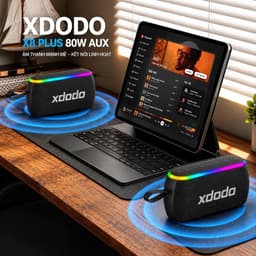 Loa Bluetooth XDODO X8 Plus II 80W Bass Mạnh, Chống Nước IPX6, Bluetooth 5.3, Pin 10400mAh, Đèn LED RGB, Hỗ Trợ AUX USB 3