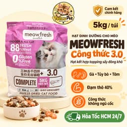 Hạt Meowfresh Siêu Topping Sấy Lạnh 40% Đạm Bổ Sung Dinh Dưỡng, Tăng Cân Cho Mèo Chính Hãng 1