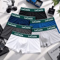 Hộp 4 Quần Lót Nam Boxer LeCaste Thun Lạnh Co Giãn 4 Chiều, Set 4 Sịp Đùi Nam Thoáng Mát Thông Hơi 5