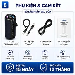 Loa Bluetooth XDODO Challenger 2020 Công Suất 50W, Âm Thanh 360 Độ, Bass Mạnh, Bluetooth 5.3, Chống Nước IPX7, Pin 5200m 6