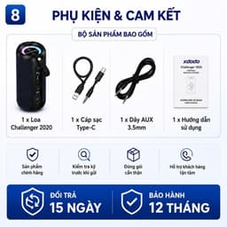 Loa Bluetooth XDODO Challenger 2020 Công Suất 50W, Âm Thanh 360 Độ, Bass Mạnh, Bluetooth 5.3, Chống Nước IPX7, Pin 5200m 4
