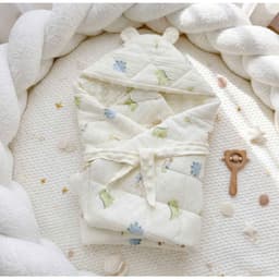 Chăn Ủ Xô Muslin Trần Bông Hạt Đậu Cao Cấp Dày Dặn Và Ấm Áp Cho Bé Sơ Sinh 9
