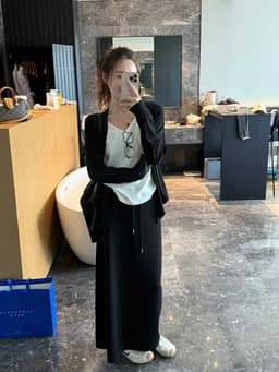 🌷 Chân Váy Thun Dài Qua Mắt Cá Chân Dáng Suông Phong Cách Hàn Quốc 6
