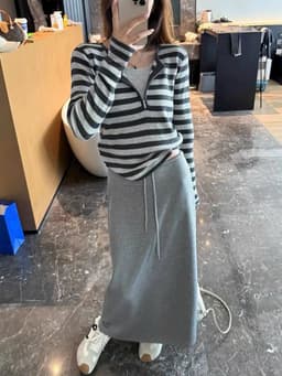 🌷 Chân Váy Thun Dài Qua Mắt Cá Chân Dáng Suông Phong Cách Hàn Quốc 2
